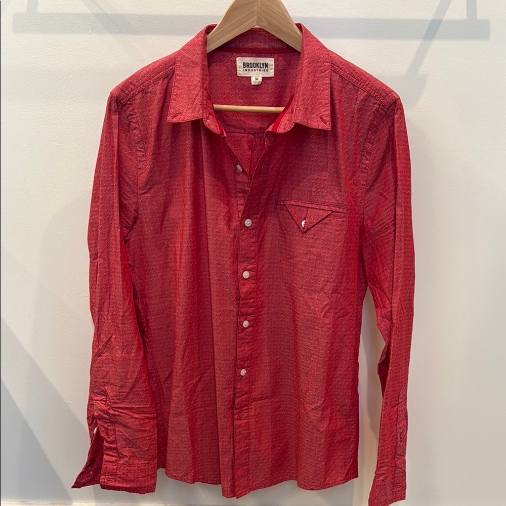 Brooklyn Industries Red Casual Button Down Shirt